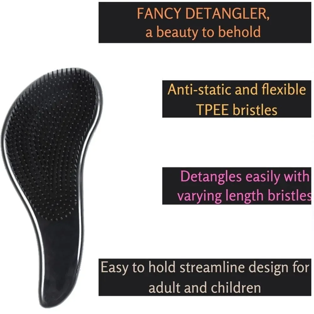 Glitter Handle Tangle Comb Shower HairBrush Detangler Salon Styling Tamer Tool